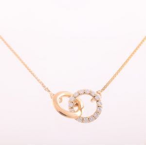 18K Gold and Diamonds Infinity Circles Pendant