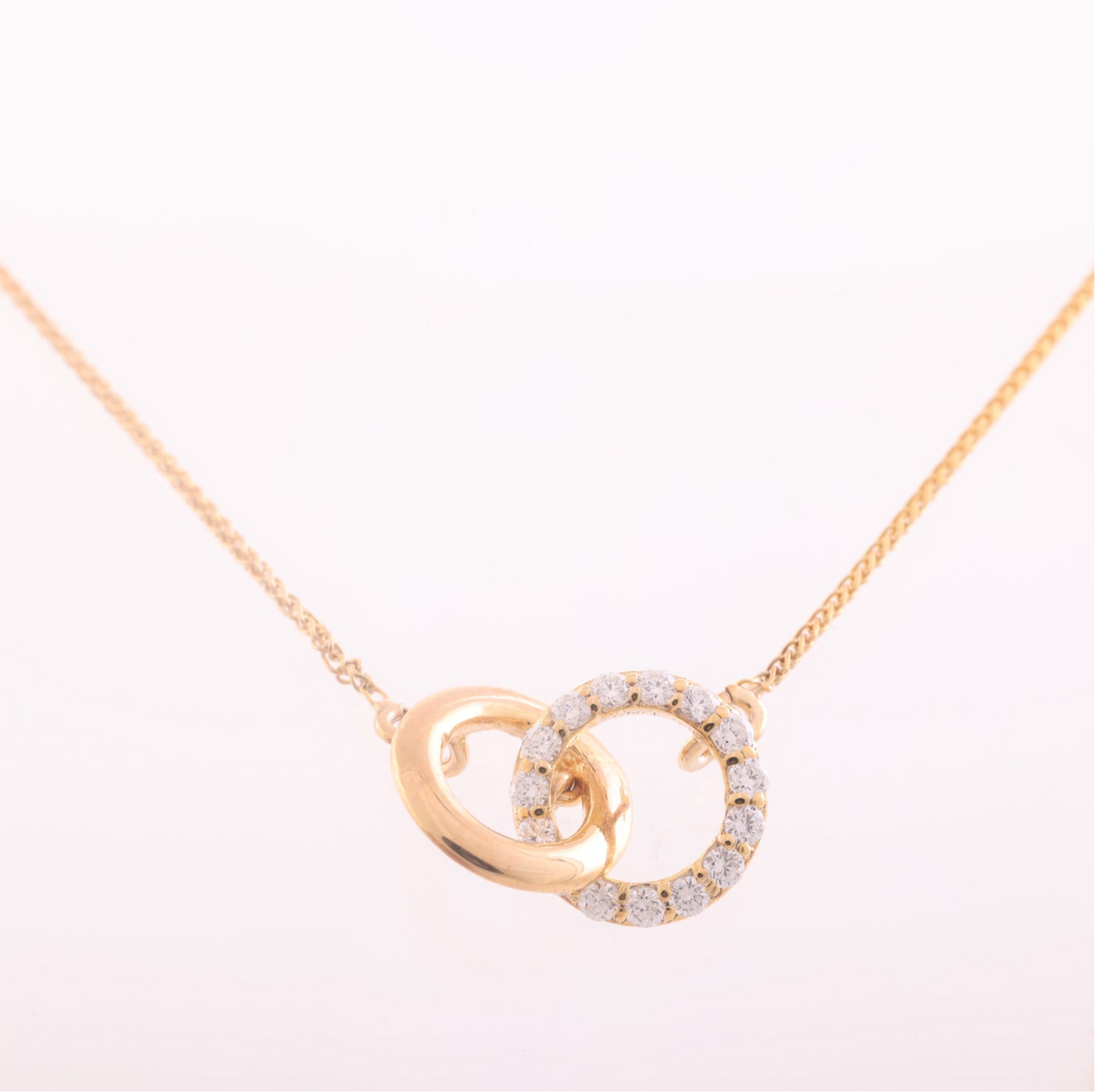 18K Gold and Diamonds Infinity Circles Pendant
