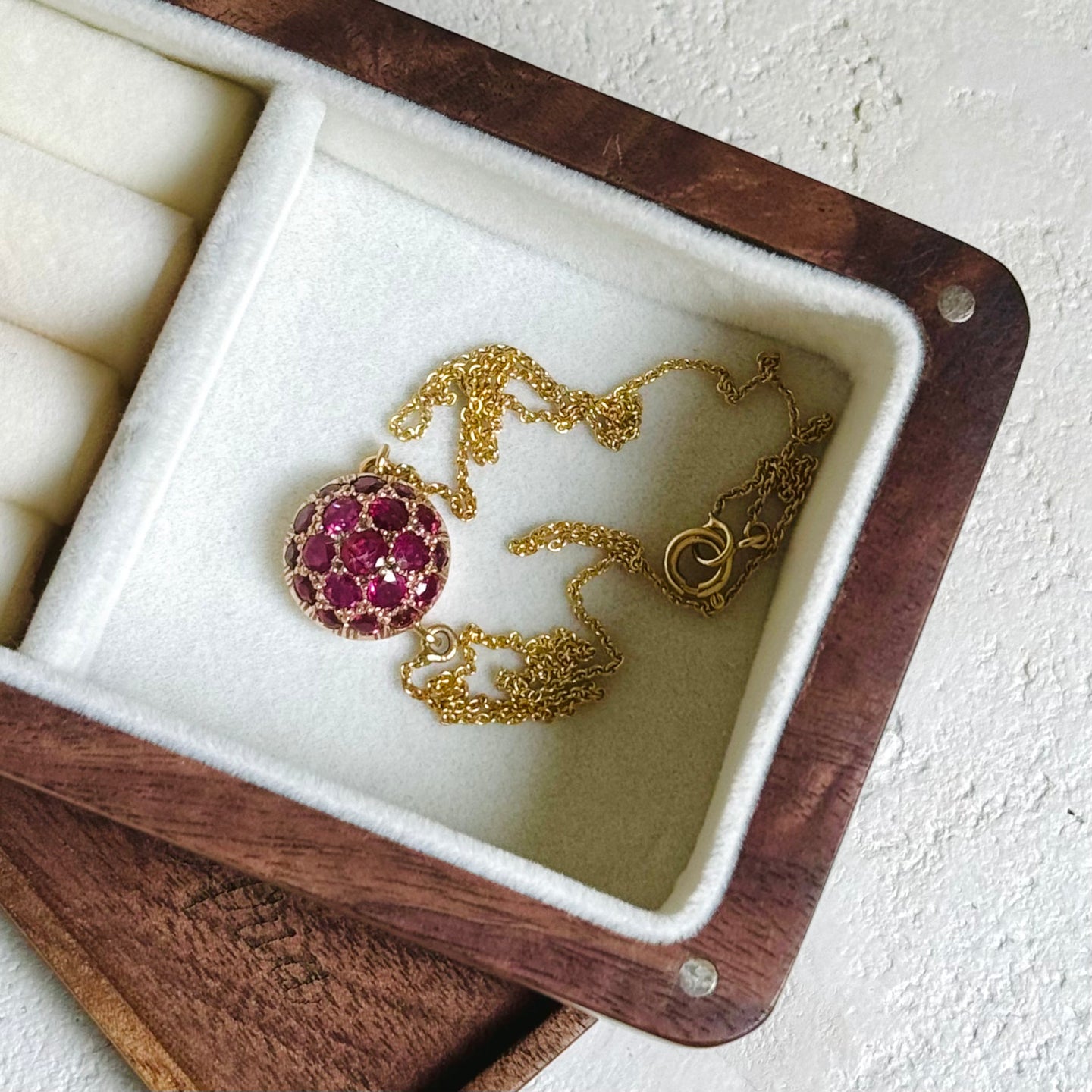 18K Gold and Rubies Dome Pendant