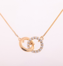 Load image into Gallery viewer, 18K Gold and Diamonds Infinity Circles Pendant
