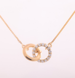 18K Gold and Diamonds Infinity Circles Pendant