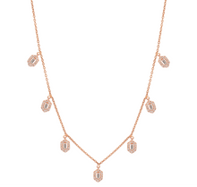 Load image into Gallery viewer, 18K Gold and Diamond Hexagon Halo Chain Necklace
