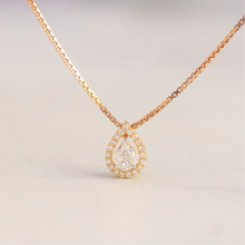 Load image into Gallery viewer, 18K Gold Drop Shaped Diamond Pendant with Halo
