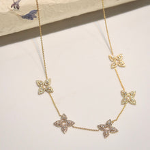 Load image into Gallery viewer, 18K Gold and Diamond Pear Petal Chain Necklace
