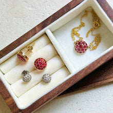 Load image into Gallery viewer, 18K Gold and Rubies Dome Earrings
