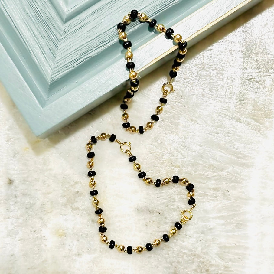 18K Gold Nazar Beads Infant Bracelets (Set of 2)