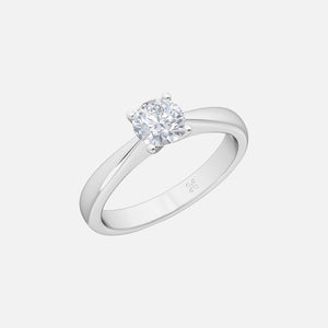 18K White Gold Round 4-Prong Solitaire Ring