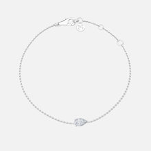 Load image into Gallery viewer, 18K White Gold Pear Solitaire Chain Bracelet
