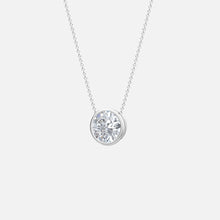 Load image into Gallery viewer, 18K White Gold Bezel Round Solitaire Pendant

