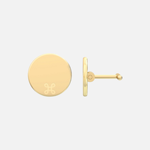 Load image into Gallery viewer, 18K Yellow Gold Loop Disc Cufflink
