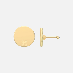 18K Yellow Gold Loop Disc Cufflink