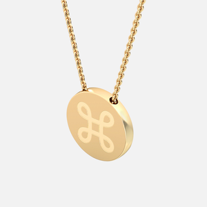 18K Yellow Gold Loop Disc Pendant