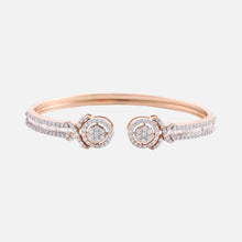 Load image into Gallery viewer, 18K Gold Halo Diamond Cuff Bangle
