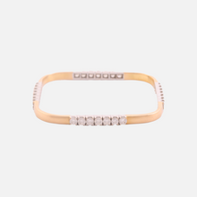 Load image into Gallery viewer, 18K Yellow Gold and Diamond Timeless Square Bangle
