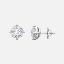 Load image into Gallery viewer, 18K White Gold Round Solitaire Earrings
