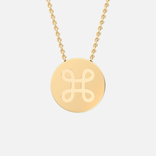 Load image into Gallery viewer, 18K Yellow Gold Loop Disc Pendant
