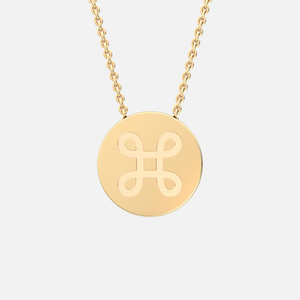 18K Yellow Gold Loop Disc Pendant