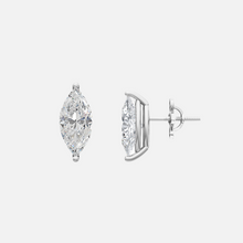 Load image into Gallery viewer, 18K White Gold Marquise Solitaire Earrings
