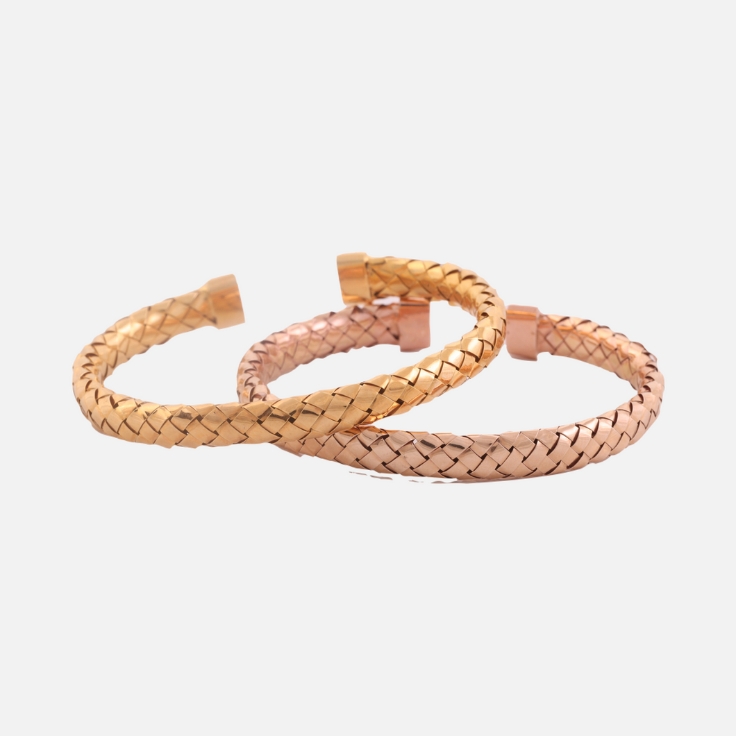 18K Gold Braided Cuff Bangle