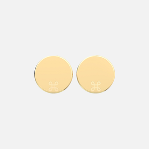 18K Yellow Gold Loop Disc Cufflink