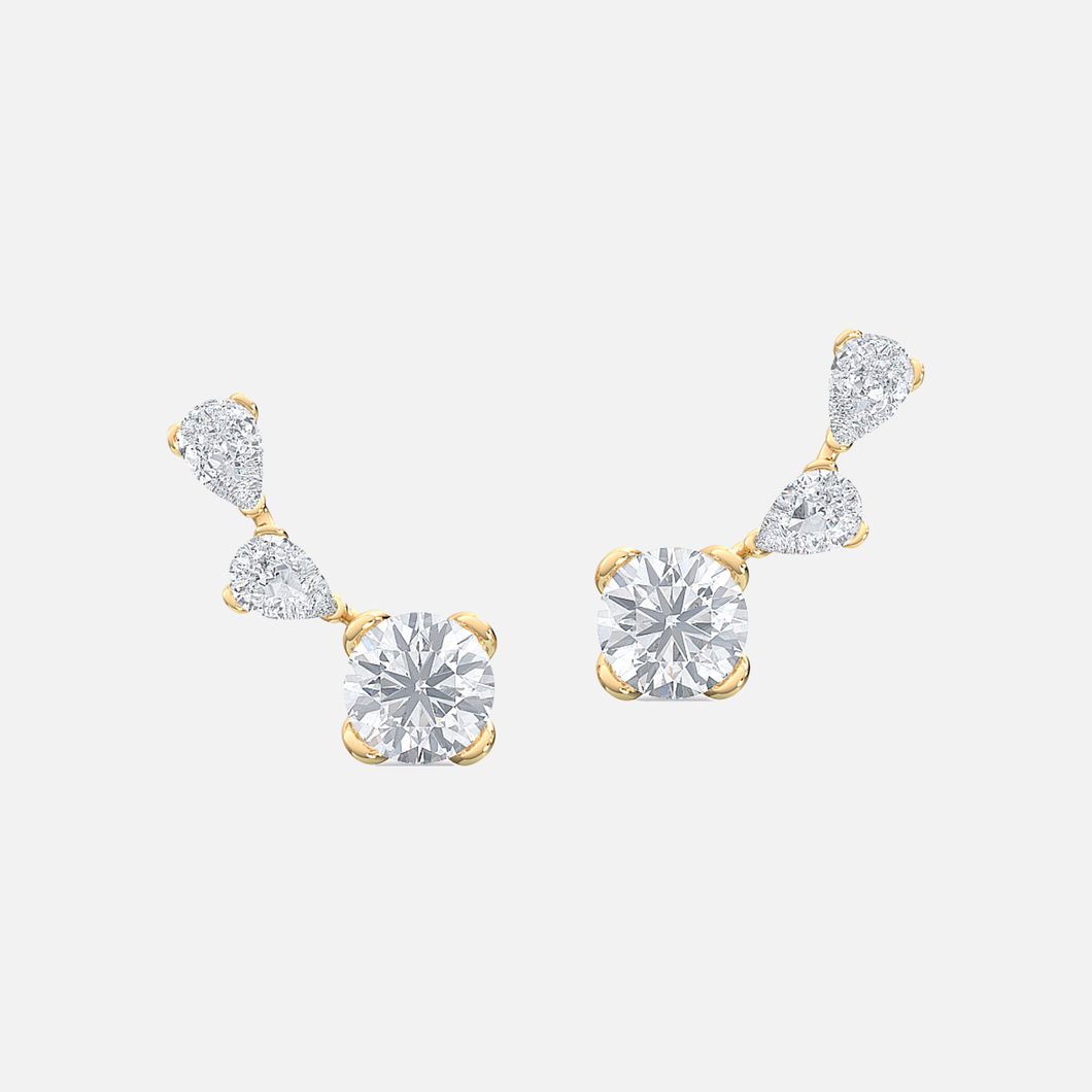 18K Yellow Gold Loop Crawl Earrings