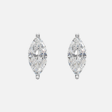 Load image into Gallery viewer, 18K White Gold Marquise Solitaire Earrings
