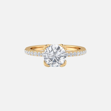 Load image into Gallery viewer, 18K Yellow Gold Pavé Loop Knot Solitaire Ring
