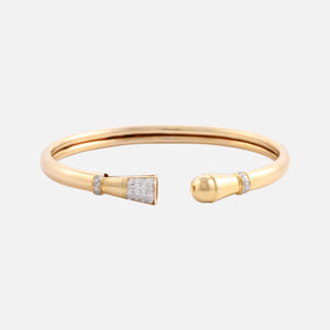 18K Gold and Diamond Cuff Bangle