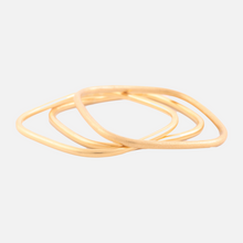 Load image into Gallery viewer, 18K Yellow Gold Square Bangles (Set of 3)
