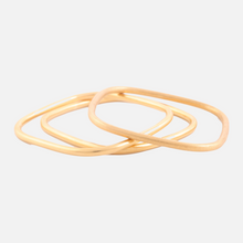 Load image into Gallery viewer, 18K Yellow Gold Square Bangles (Set of 3)
