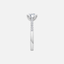Load image into Gallery viewer, 18K White Gold Micro Pavé Loop Knot Solitaire Ring
