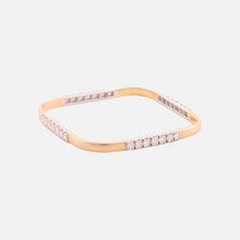 Load image into Gallery viewer, 18K Yellow Gold and Diamond Timeless Square Bangle
