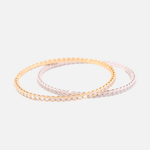 18K Gold Bezel Diamond Bangle