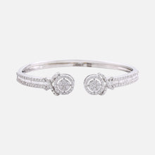 Load image into Gallery viewer, 18K Gold Halo Diamond Cuff Bangle
