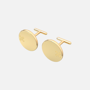 18K Yellow Gold Loop Disc Cufflink