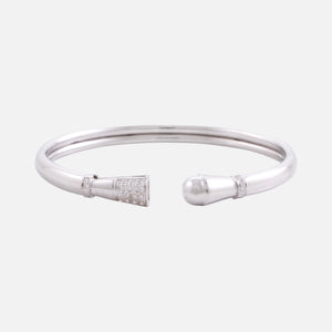 18K Gold and Diamond Cuff Bangle