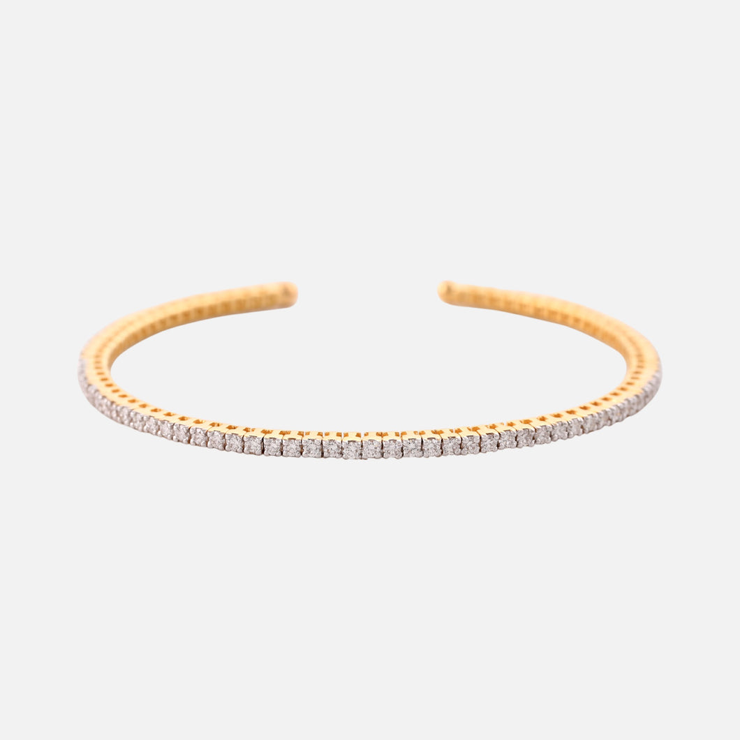 18K Gold Diamond Patti Cuff Bangle