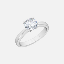 Load image into Gallery viewer, 18K White Gold Round 4-Prong Solitaire Ring
