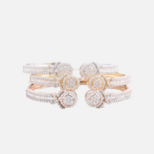 Load image into Gallery viewer, 18K Gold Halo Diamond Cuff Bangle
