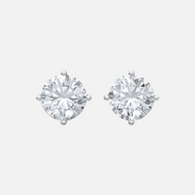 Load image into Gallery viewer, 18K White Gold Round Solitaire Earrings
