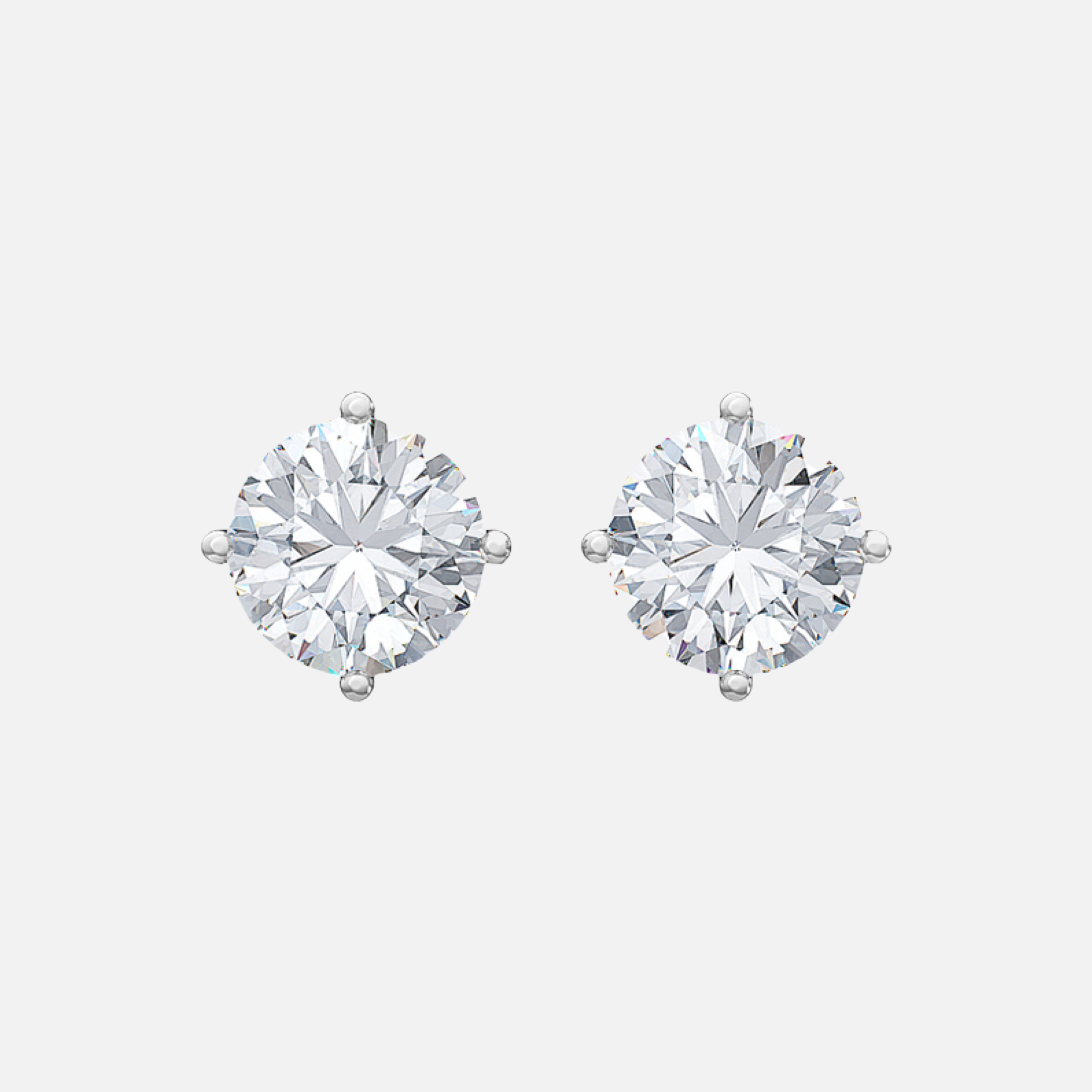 White gold online solitaire earrings