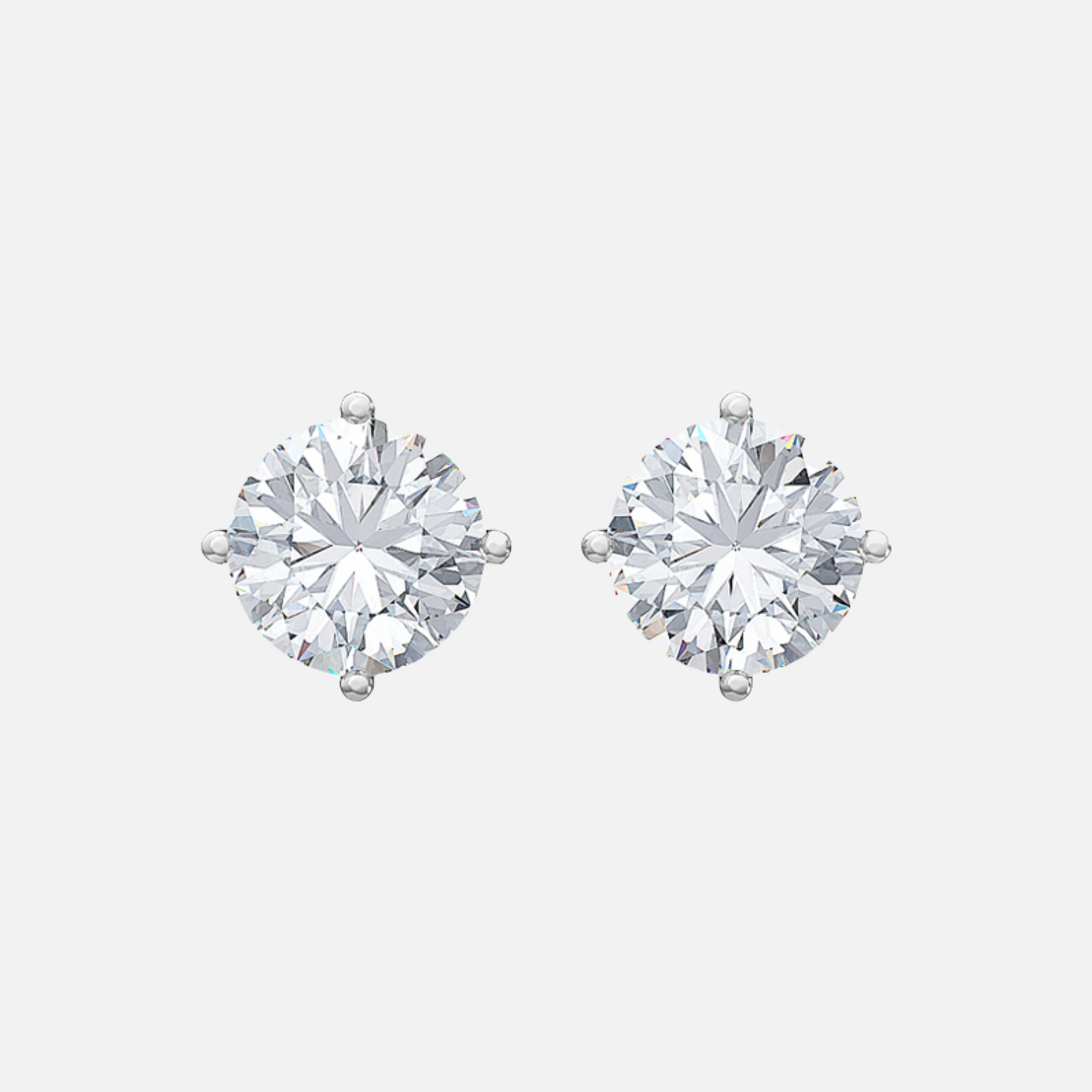 18K White Gold Round Solitaire Earrings